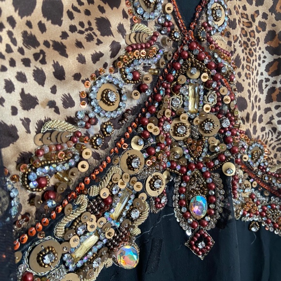 Shalwar kameez set of 3 fancy beaded embroidered - Picture 5 of 8